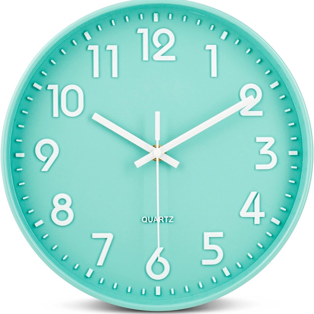 NEW Modern Aqua Wall Clock/ Battery / home decor